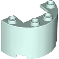 Light Aqua Cylinder Half 2 x 4 x 2 with 1 x 2 Cutout