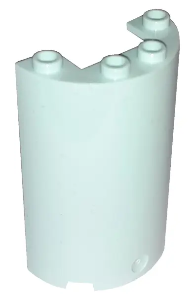Light Aqua Cylinder Half 2 x 4 x 5 with 1 x 2 Cutout