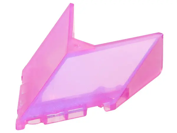 Satin Trans-Dark Pink Windscreen 6 x 4 x 1 1/3 Pointed