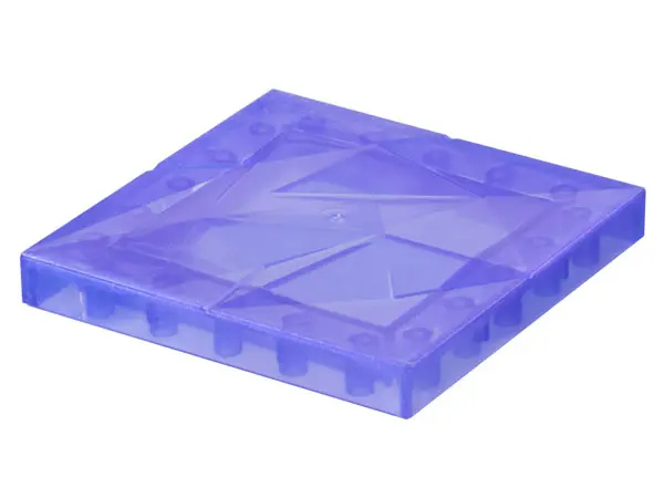 Satin Trans-Purple Brick, Modified 6 x 6 x 2/3 No Studs with Ice Crystal Surface Profile