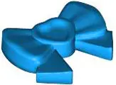 Dark Azure Friends Accessories Hair Decoration, Bow with Heart, Long Ribbon, and Small Pin