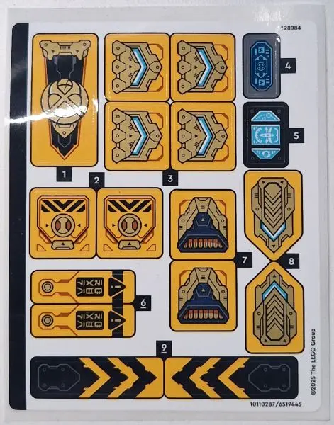 Sticker Sheet for Set 71833 - (10110287/6519445)
