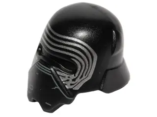 Black Minifigure, Headgear Helmet SW Kylo Ren Pattern