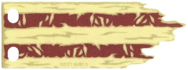 Tan Cloth Flag 3 x 8 with Tattered Edge and Red Stripes Pattern