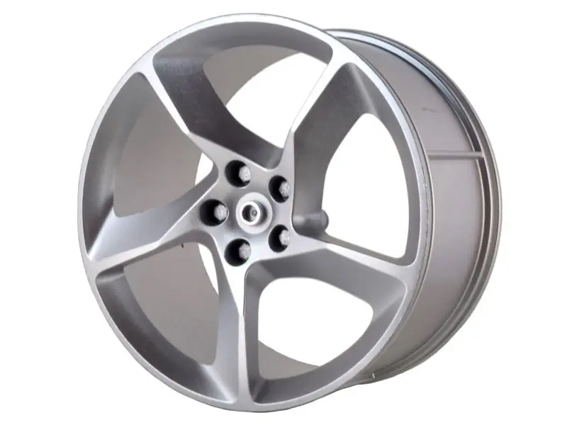 Metallic Silver Wheel 75mm D. x 41mm Technic Racing Large #2 Model Right Side (Spokes Slanted Right)