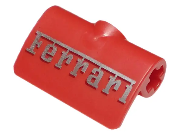 Red Technic, Panel Curved 2 x 3 x 1 with Silver Large 'Ferrari' Logo Pattern