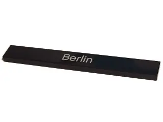 Black Tile 1 x 8 with 'Berlin' Pattern