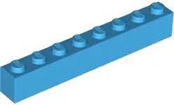 Dark Azure Brick 1 x 8