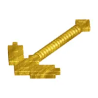 Pearl Gold Minifigure, Utensil Pickaxe Pixelated (Minecraft)