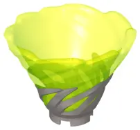 Flat Silver Tornado of Spinjitzu Narrow with Molded Trans-Neon Green Top Pattern