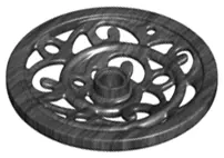 Pearl Dark Gray Wheel Wagon Huge (43mm D.) Ornamental