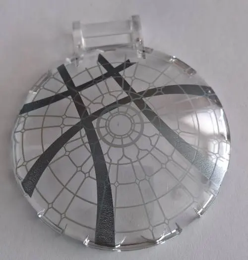 Trans-Clear Dish 6 x 6 Inverted with Bar Handle with Sanctum Sanctorum Window with Seal of the Visha
