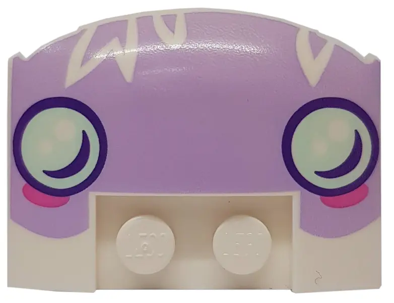 White Wedge 3 x 4 x 2/3 Triple Curved with Smiling Face Headlights Pattern