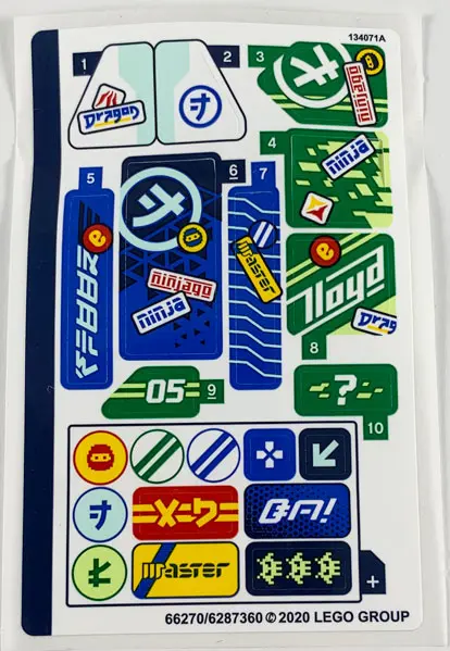 Sticker Sheet for Set 71709 - (66270/6287360)