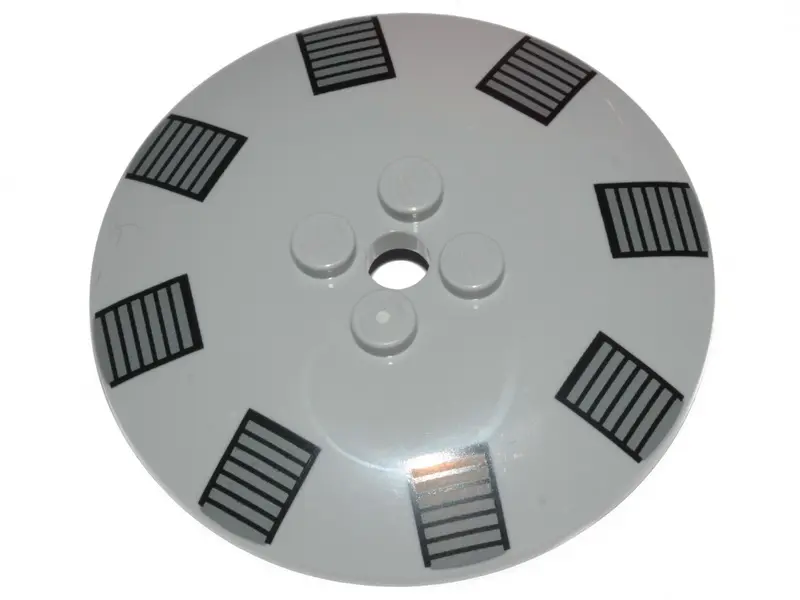 Light Bluish Gray Dish 6 x 6 Inverted (Radar) - Solid Studs with Dark Bluish Gray and Black TIE Bomb