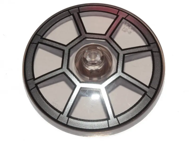 Trans-Brown Dish 4 x 4 Inverted (Radar) with Open Stud with Silver Radial TIE Bomber / Fighter Cockp