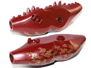 Dark Red Dragon Body (LotR) with Spikes and Gold Ventral Scales Pattern