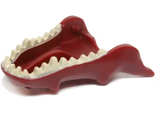 Dark Red Dragon Head (LotR) Jaw Lower with Spikes and Tan Teeth Pattern