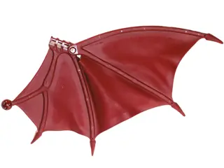 Dark Red Dragon Wing 26 x 16 Folding Left with Spikes and Ball Joint Connector