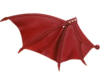 Dark Red Dragon Wing 26 x 16 Folding Right with Spikes and Ball Joint Connector