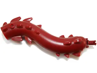 Dark Red Serpent Neck S-Curve with Spikes, 2 Studs, and (Same Color) Rotation Joint Pin