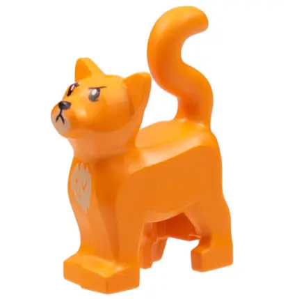 Orange Cat, Standing with Black Eyes and Nose, Tan Chin and Chest, Angry Face Pattern (HP Crookshank
