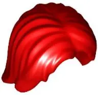 Red Minifigure, Hair Mid-Length Tousled with Center Part