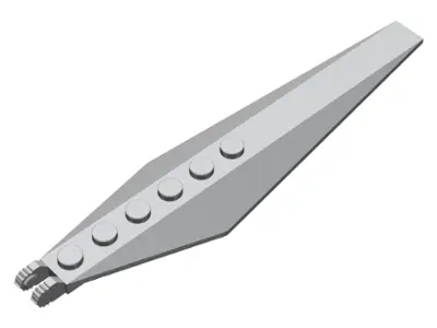 Flat Silver Hinge Plate 3 x 12 with Angled Side Extensions and Tapered Ends