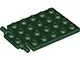 Dark Green Plate, Modified 4 x 6 with Trap Door Hinge (Long Pins)
