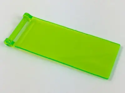 Trans-Bright Green Flag 7 x 3 with Bar Handle