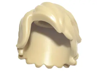 Tan Minifigure, Hair Mid-Length Tousled with Side Part