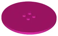 Magenta Tile, Round 8 x 8 with 4 Studs in Center