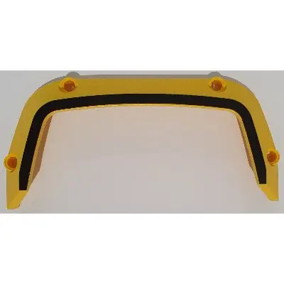 Yellow Technic, Panel Car Mudguard 15 x 2 x 7 with Black Stripe Pattern
