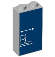 Light Bluish Gray Brick 1 x 2 x 3 with White Lines Schematic of Car Extended Front Bumper and Arrow 
