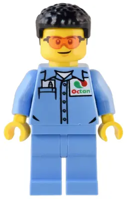 Custom Car Garage Mechanic - Male, Medium Blue Shirt with Octan Logo, Medium Blue Legs, Short Black 