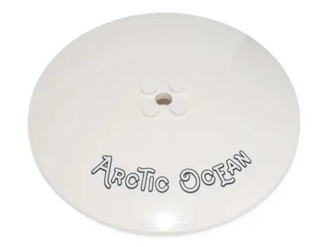 White Dish 10 x 10 Inverted (Radar) - Solid Studs with Black Outline 'ARCTIC OCEAN' Pattern