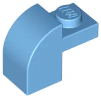 Medium Blue Slope, Curved 2 x 1 x 1 1/3 with Recessed Stud