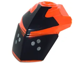 Trans-Neon Orange Hero Factory Helmet Visor with Clip with Face Guard Pattern Type 4