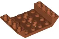 Dark Orange Slope, Inverted 45 6 x 4 Double with 4 x 4 Cutout and 3 Holes