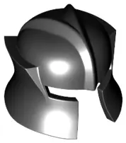 Black Minifigure, Headgear Helmet Castle Barbute with Angled Cheek Protection