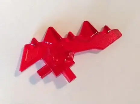 Trans-Red Minifigure, Weapon Blade with Bars and 5 Spikes