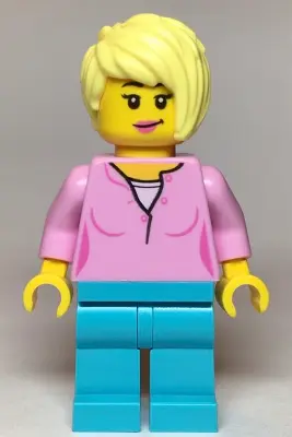 Female, Bright Pink Top, Medium Azure Legs