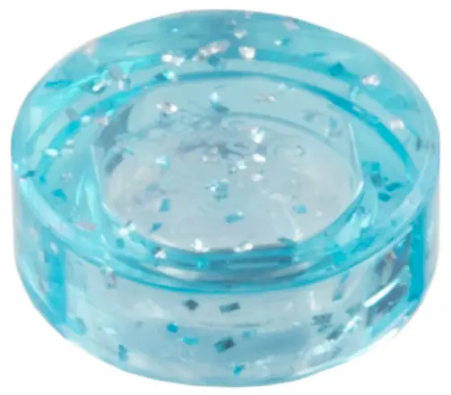Glitter Trans-Light Blue Tile, Round 1 x 1