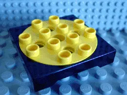 Black Duplo, Toolo Turntable 4 x 4 Base with Yellow Top Plate and Screw
