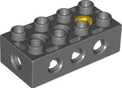 Dark Bluish Gray Duplo, Toolo Brick 2 x 4 with Holes on Sides and Top and 1 Screw in Top