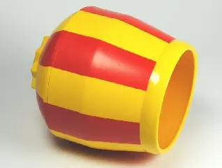 Yellow Duplo Cement Mixer Bucket with Red Stripes Pattern