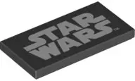 Black Tile 2 x 4 with Star Wars Logo Pattern