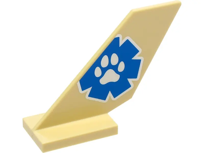 Tan Tail Shuttle with Blue and White Wildlife Rescue Logo with Paw Print Pattern on Both Sides