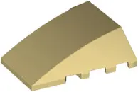 Tan Wedge 4 x 4 Triple Curved No Studs