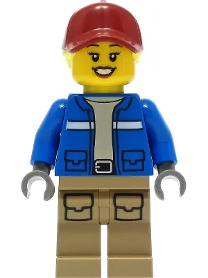 Wildlife Rescue Explorer - Female, Blue Jacket, Dark Tan Legs with Pockets, Dark Red Cap, Bright Lig